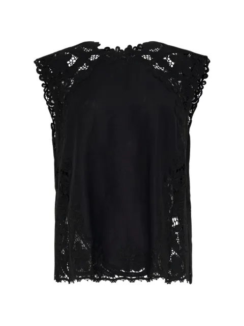 Ulla Johnson Amelie lace-trim top Black PF260201