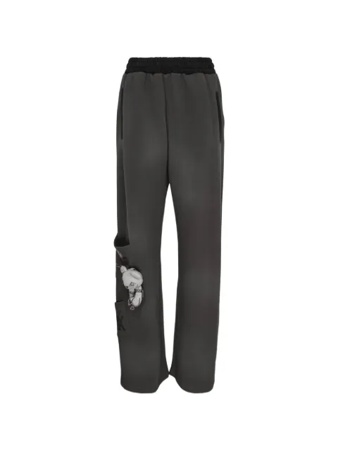 We11done Doodle Teddy logo-print track pants Grey WDTA226717UCH