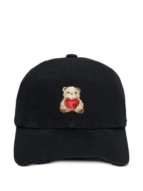We11done distressed teddy-bear cap Black WDAH226402UBK