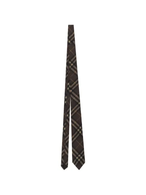 Burberry check silk tie Brown 8132151