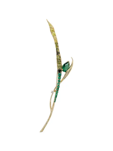 Anabela Chan emerald Blades of Grass brooch Gold AC23EG26BAYGGE