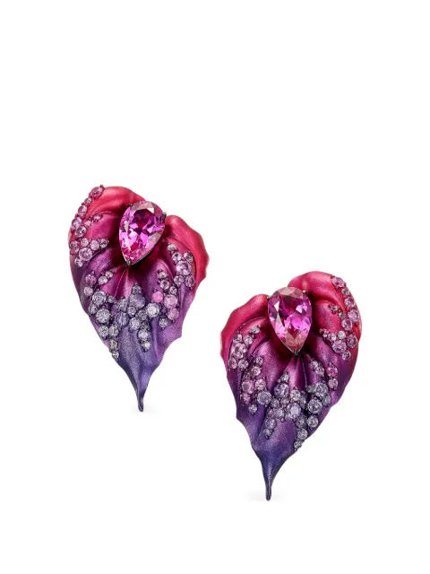 Anabela Chan Violet Fuchsia Poison Ivy earrings Gold ACCP09EAPAFS