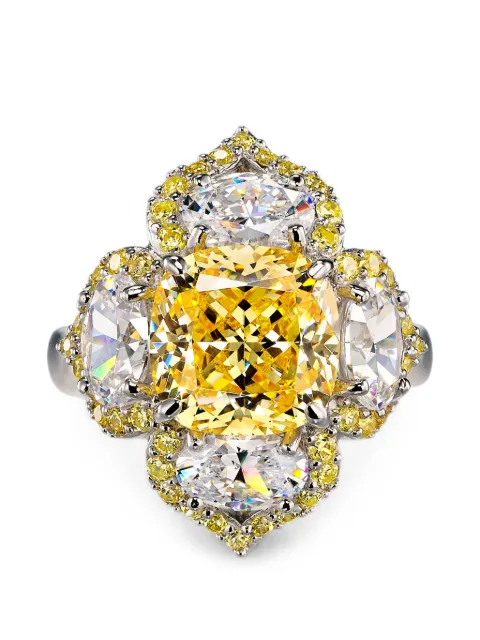 Anabela Chan Lotus diamond ring Silver ACCP19RSWGCD
