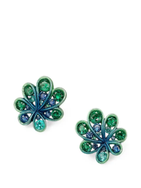 Anabela Chan Emerald Sapphire Chanterelle Studs earrings Green ACCP12EAGAGE