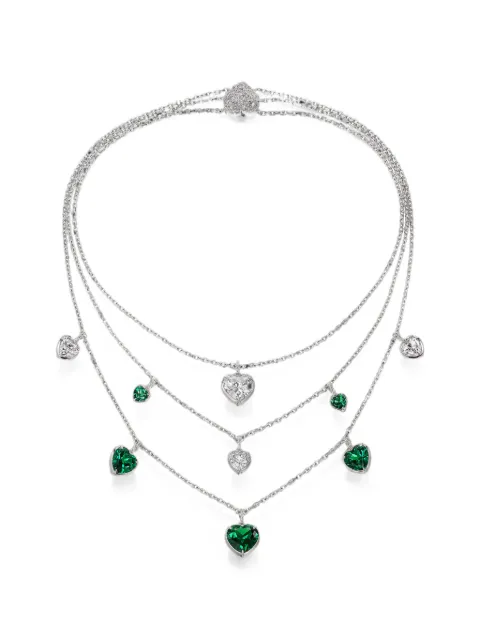 Anabela Chan emerald heart necklace Silver ACLH25NSWGGE