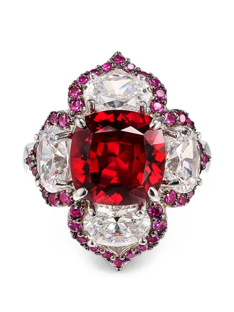 Anabela Chan Lotus ruby ring Silver ACCP19RSWGRR