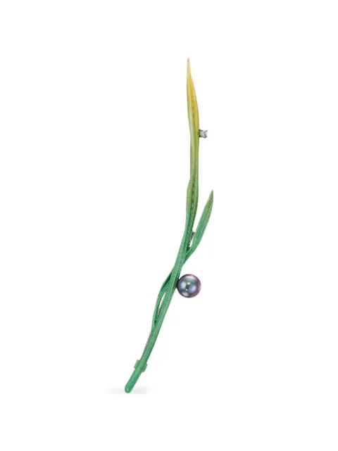 Anabela Chan pearl Blades of Grass brooch Green ACEG34BSGAMP