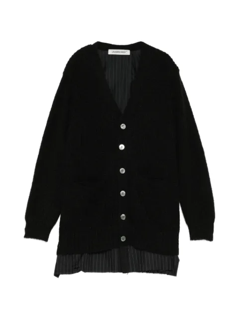 Undercover pinstripe-panel knitted cardigan Black UP2F1901