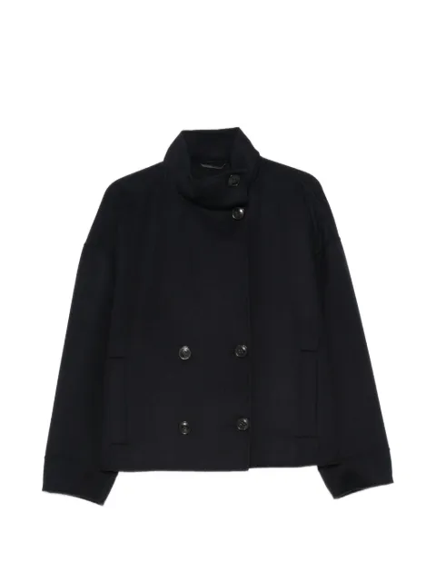 Max Mara double-breasted high-neck jacket Blue 2626086041600