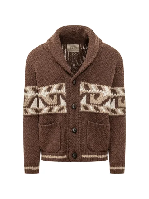 RAKKI jacquard-knit shawl-collar cardigan Brown HOLMANBLAZERWVB