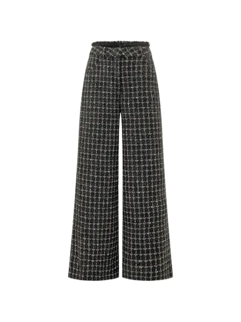 MSGM tweed frayed-edge trousers Black 4141MDP10A267506