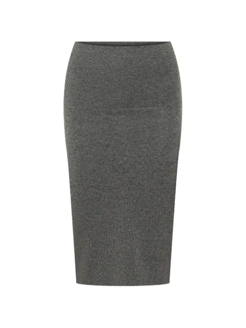 Stella McCartney high-waisted ribbed-knit midi skirt Grey 6K12953S2673