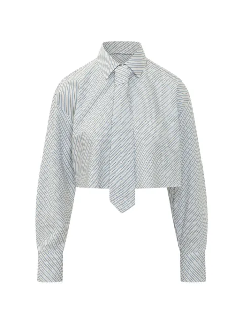 MSGM striped crop shirt White 4141MDE10267614