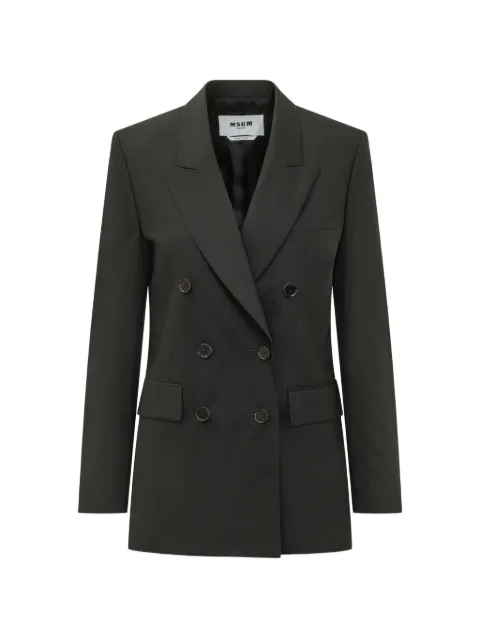 MSGM double-breasted peak-lapels blazer Black 4141MDG13267617