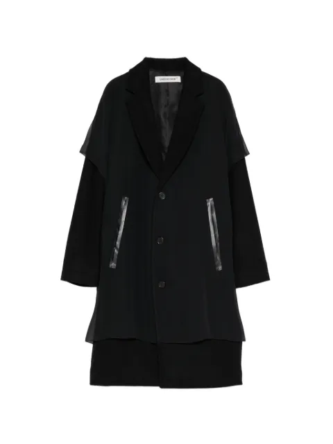 Undercover layered-design V-neck coat Black UP2F1302