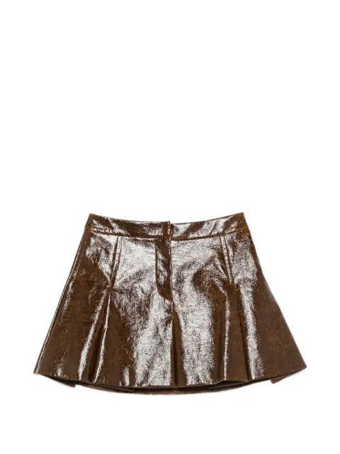Sportmax patent-finish A-line mini skirt Brown 2622106011600