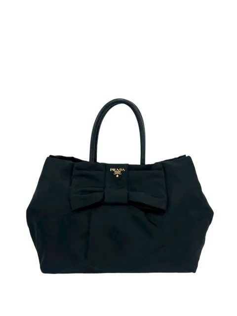 Prada Pre-Owned 2013-2026 Tessuto Fiocco Bow handbag Black 68KJOVLGU7T8P989