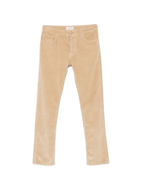 Jacob Cohën Bard corduroy logo-patch trousers Neutrals JUMQE004054S3653TR