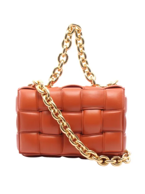 Bottega Veneta Pre-Owned 2012-2026 Nappa Intrecciato Padded Chain Cassette satchel Orange 2VWM7VE07O9E2NUK