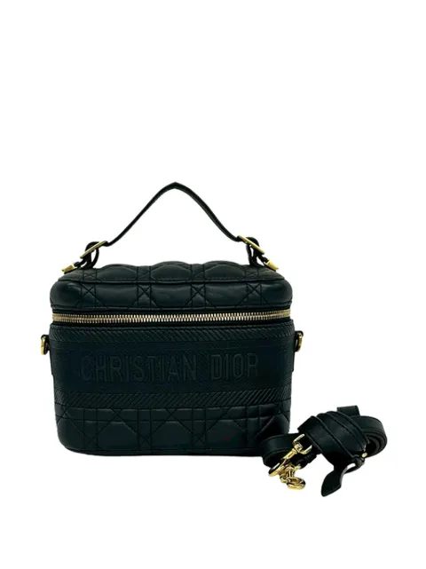 Christian Dior Pre-Owned 2000-2026 Small Lambskin Cannage DiorTravel Vanity Case satchel Black GX6UDGJ4Y2UF574F