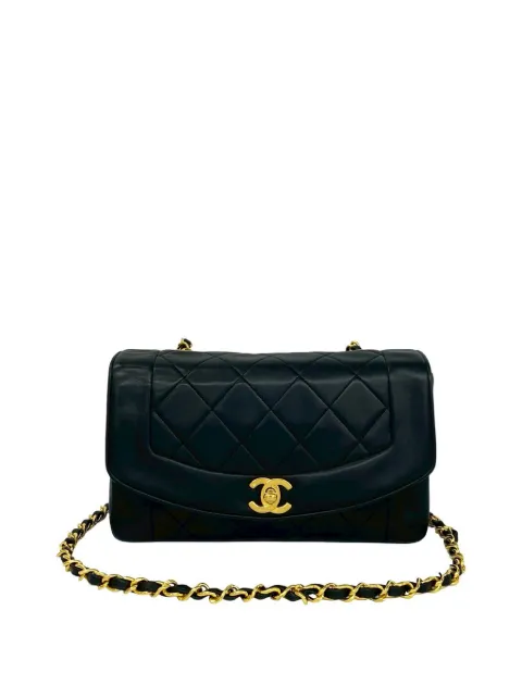 CHANEL Pre-Owned 1989-1991 Small Quilted Lambskin Diana Single Flap shoulder bag Black Y94DKGJHTZ3O3FTK