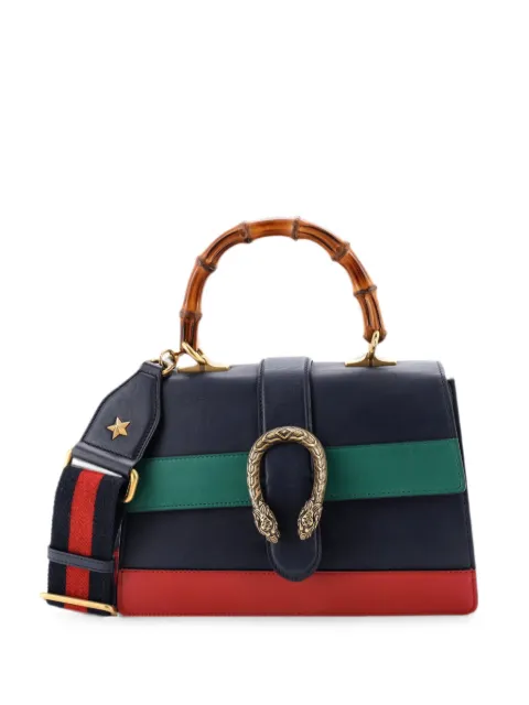 Gucci Pre-Owned Dionysus Bamboo Top Handle Bag Colorblock Leather Medium satchel Blue EHPY60LCQVKN6A0J