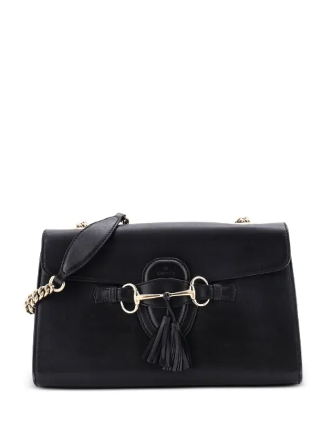 Gucci Pre-Owned Emily Chain Flap Bag Leather Medium shoulder bag Black PLRUJRT68IB6WF1F