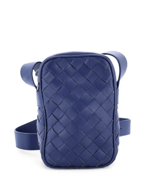 Bottega Veneta Pre-Owned Zipped Phone Intrecciato Nappa crossbody bag Blue BUBH853TF2AC0T1N