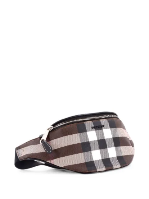 Burberry Pre-Owned Cason Bum Bag Check E-Canvas Medium belt bag Brown X4JW1E4AO3L6F4Y9