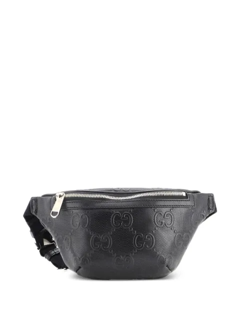 Gucci Pre-Owned GG Embossed Perforated Leather Small belt bag Black 747PRDSUPZKCQ7LU
