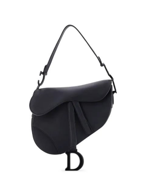 Christian Dior Pre-Owned Ultra Matte Saddle Handbag Leather Medium shoulder bag Black JWKLCQHFMS7H8MG8