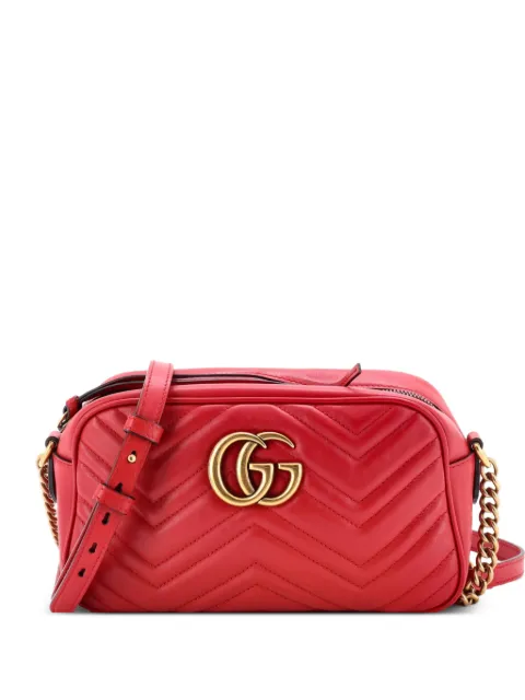 Gucci Pre-Owned GG Marmont Shoulder Bag Matelasse Leather Small crossbody bag Red 68SNSG65RWT1QWFX