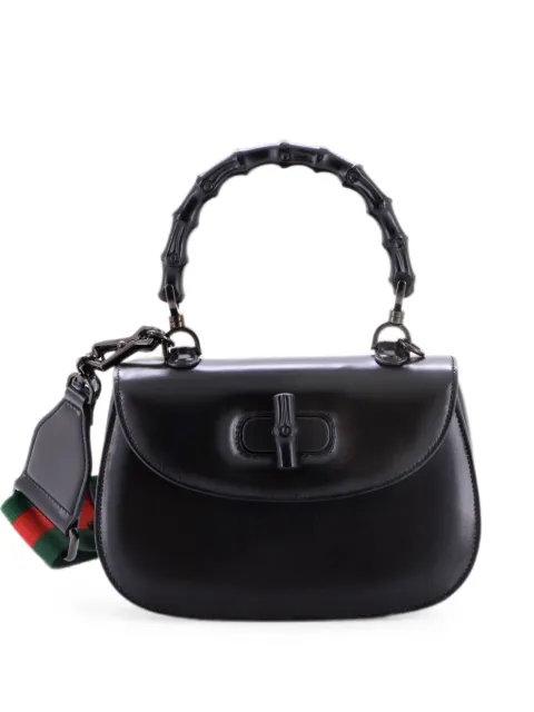 Gucci Pre-Owned Bamboo 1947 Top Handle Bag Leather Small satchel Black V0IJ2EGC86GJGB2W