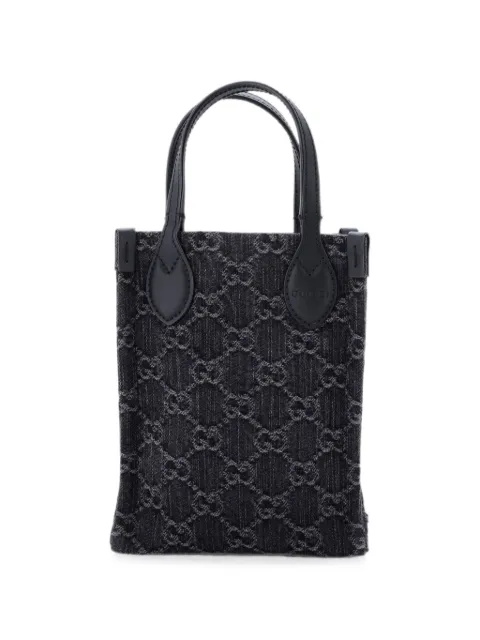 Gucci Pre-Owned Vertical GG Denim Mini tote bag Black FAJB27E3TOD1YXTO
