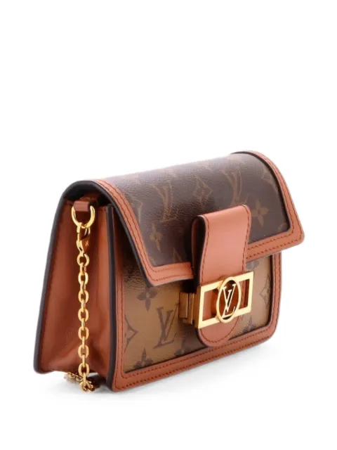 Louis Vuitton Pre-Owned Dauphine Chain Wallet Reverse Monogram Canvas clutch bag Brown 18D1G7X3TB61D4S7