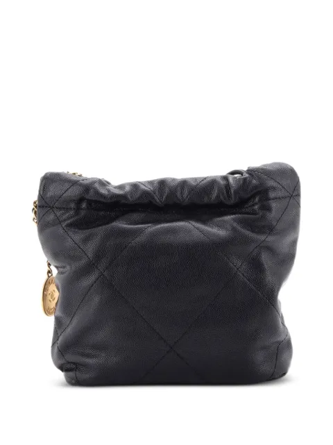 CHANEL Pre-Owned 22 Chain Quilted Caviar Mini hobo bag Black 0QLD9IR148P17Q96