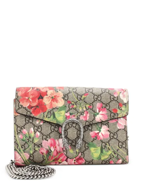 Gucci Pre-Owned Dionysus Chain Wallet Blooms Print GG Coated Canvas Small crossbody bag Brown 0WQKG8JY27YJW0LC