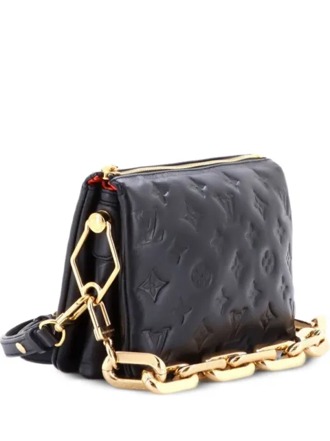 Louis Vuitton Pre-Owned Coussin Bag Monogram Embossed Lambskin BB crossbody bag Black 07P05PT2REP761Z8