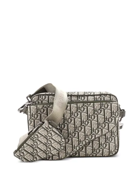 Christian Dior Pre-Owned Saddle Tripple Pouch Oblique Canvas crossbody bag Green T3Y8CX1LPSCOLOFC