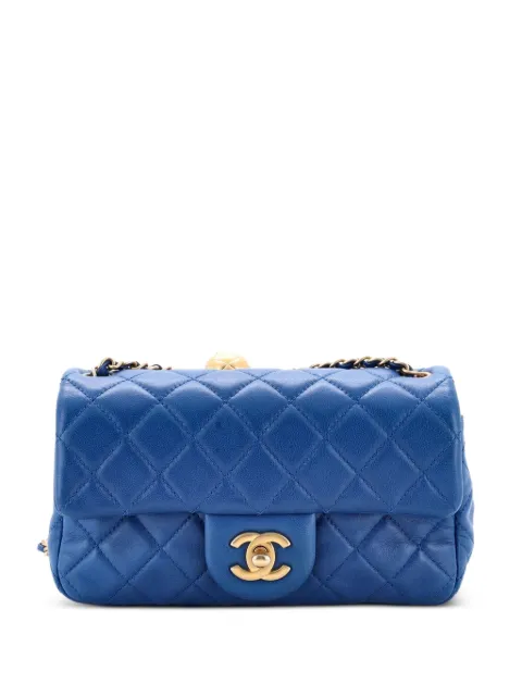 CHANEL Pre-Owned Pearl Crush Flap Bag Quilted Lambskin Mini crossbody bag Blue SHRWONVKEN1NNBRI