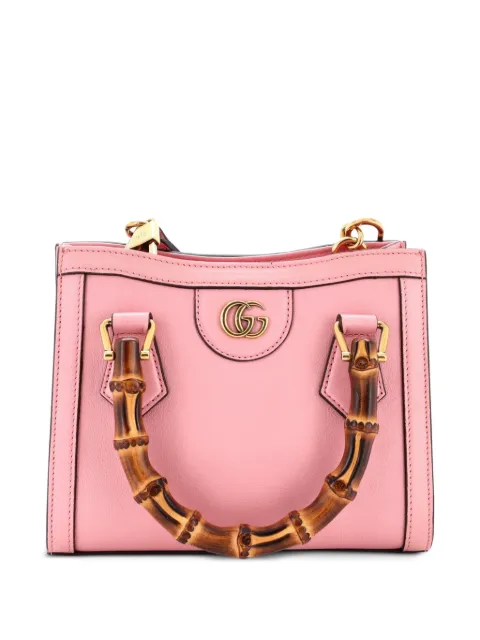 Gucci Pre-Owned Diana NM Bamboo Handle Tote Leather Mini crossbody bag Pink DU71BEQXZ90GJ64Y