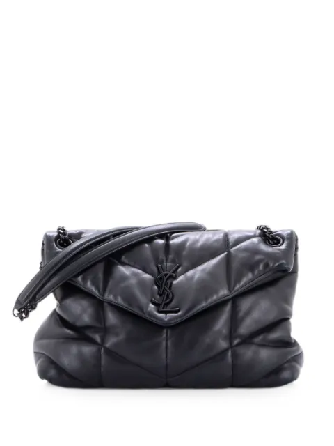Saint Laurent Pre-Owned Loulou Puffer Quilted Leather Medium shoulder bag Black DFTZFJLKEK36H6LF