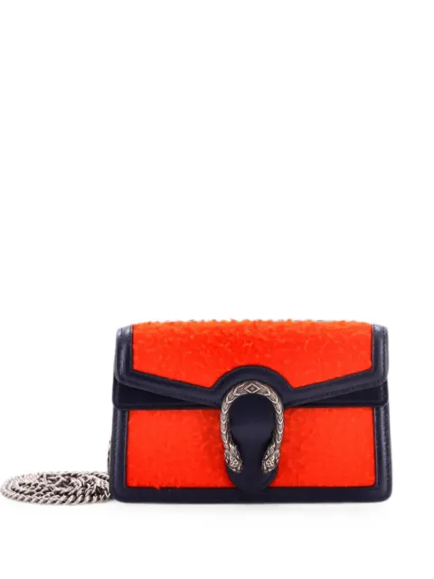 Gucci Pre-Owned Dionysus Bag Wool and Leather Super Mini crossbody bag Blue D0XTB2GKB95PYVH3