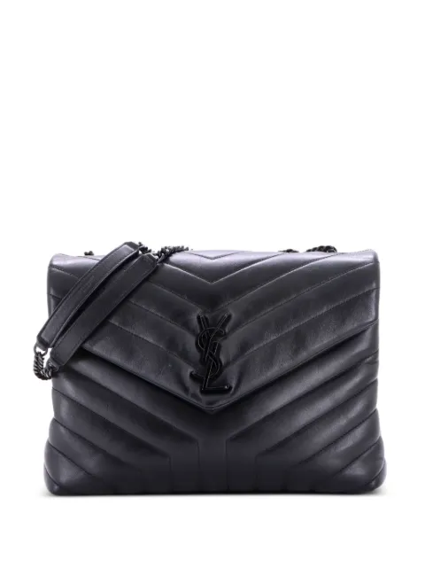 Saint Laurent Pre-Owned Loulou Matelasse Chevron Leather Medium shoulder bag Black NYMEB0LJ879YXNPH