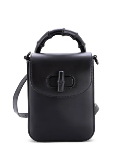 Gucci Pre-Owned Bamboo Top Handle Backpack Leather Mini shoulder bag Black BLC2JO0506GFXAVV