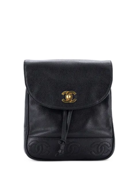 CHANEL Pre-Owned Triple Stitched CC Flap Caviar Small backpack Black MO7VRZQNBLNSXI4D