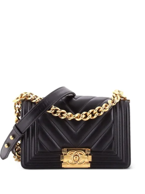 CHANEL Pre-Owned Boy Flap Bag Chevron Calfskin Small crossbody bag Black XLMAJYT4E4WP76J6