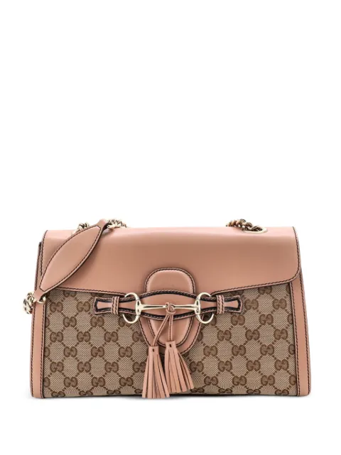 Gucci Pre-Owned Emily Chain Flap GG Canvas and Leather Medium shoulder bag Neutrals FL5EMRQ1MHE0FT9H