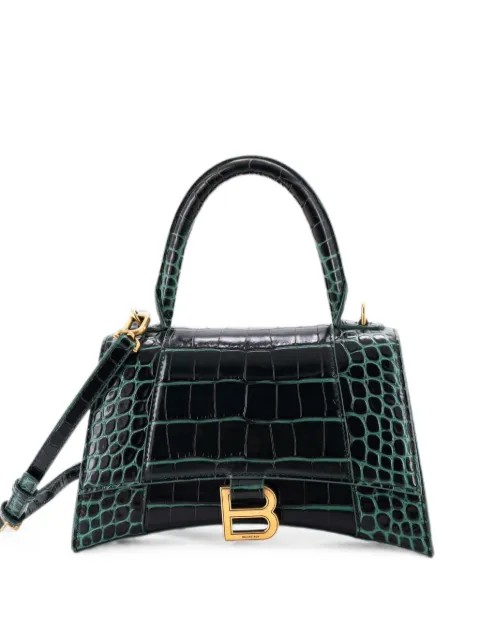Balenciaga Pre-Owned Hourglass Top Handle Bag Crocodile Embossed Leather Small crossbody bag Green F7CVBKJML3D7A8L9