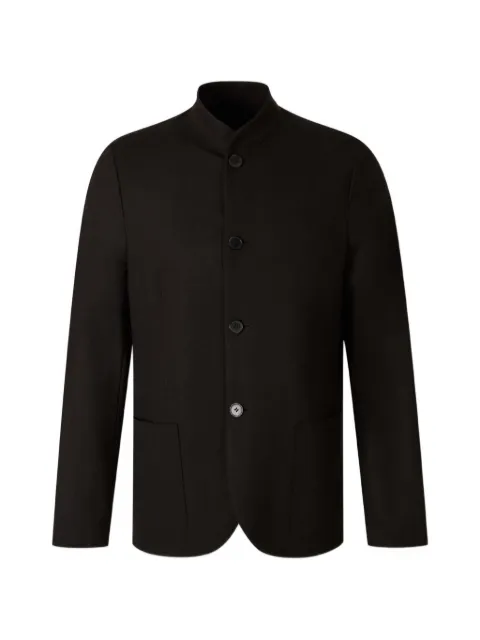 Harris Wharf London Nehru high-neck patch-pocket jacket Black CH9427MYM100WV
